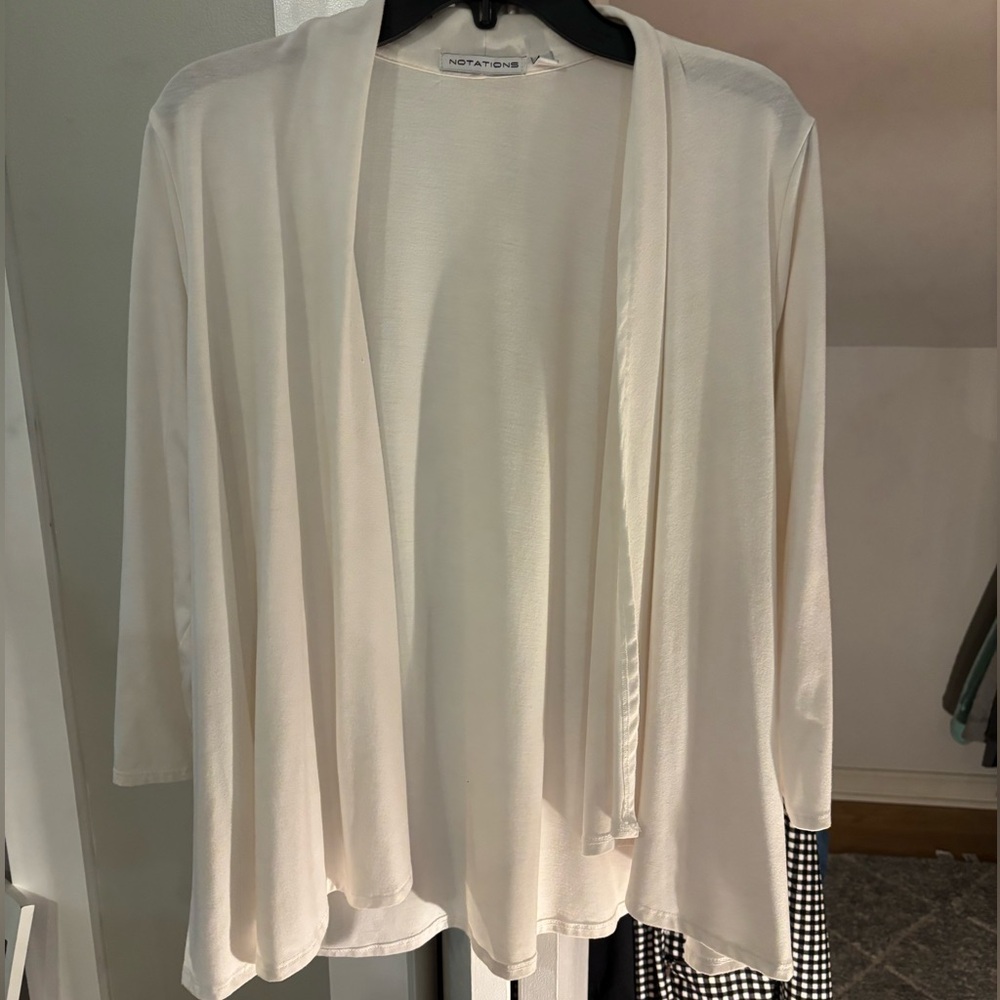 Notations Ivory Open Front Cardigan